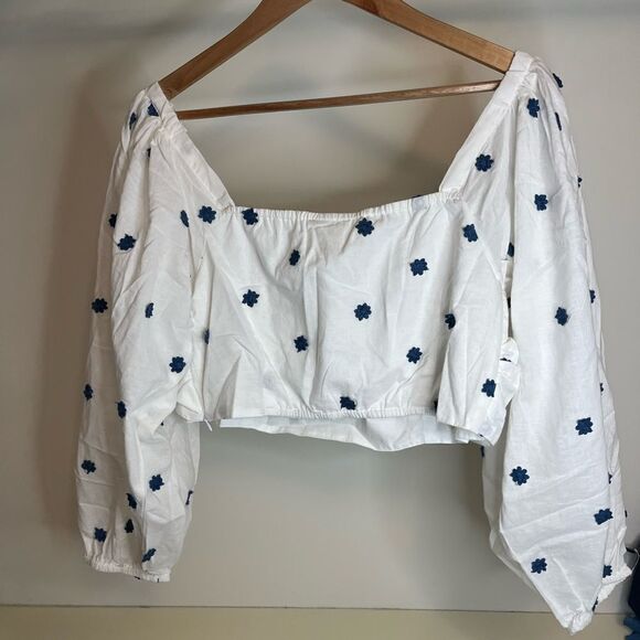 NWOT Farm Rio Blue Flower Crop - size large - Picture 4 of 4